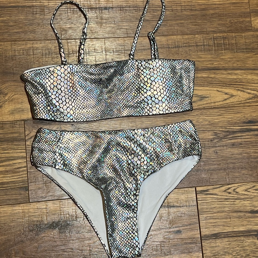 Snakeskin Print High Waisted Bikini Size Small - Picture 2 of 4